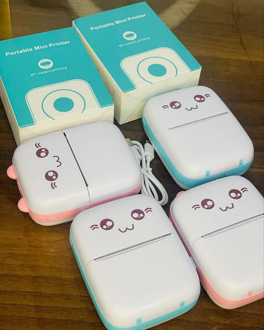 Mini Ink-Free Bluetooth Printer + 3 Free Rolls